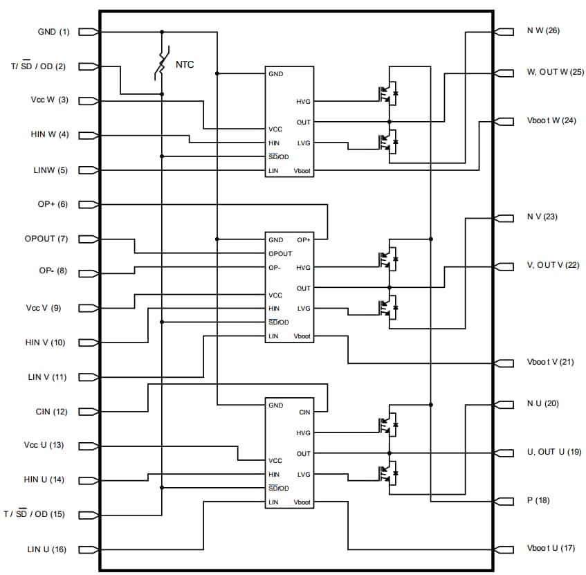 기계 도면 - STMicroelectronics STGIPQ5C60T SLLIMM Nano 2 시리즈 IPM